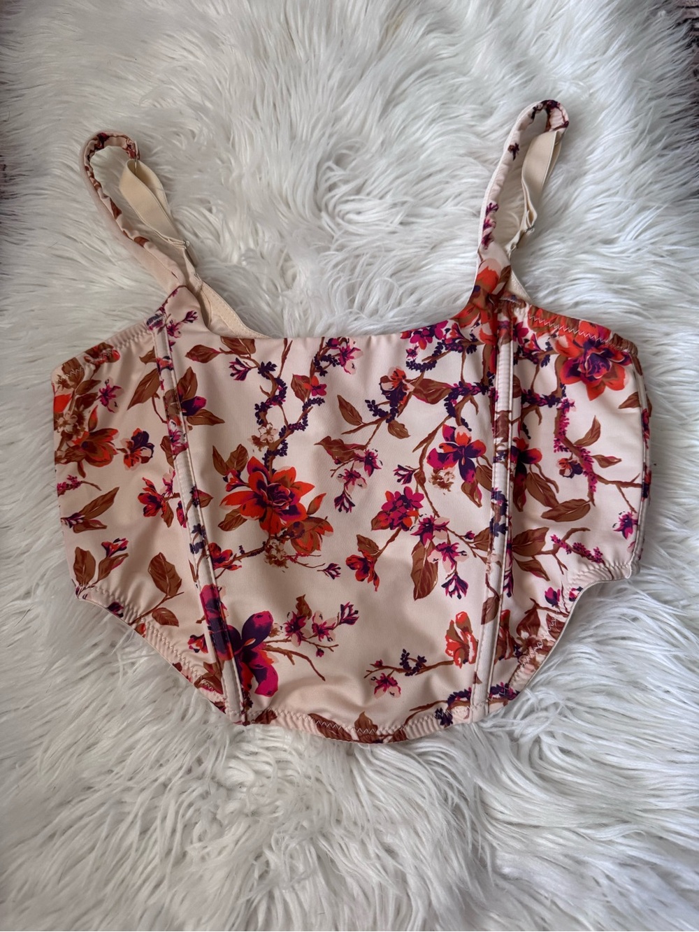 Forever 21 Floral Croset Crop Top